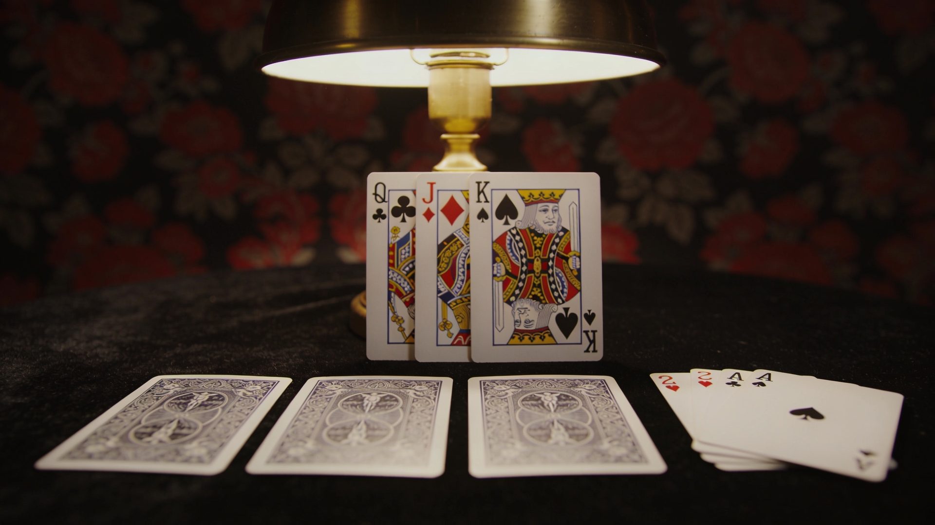 Palace on the W.F.A. deck, on black velvet under a brass lamp