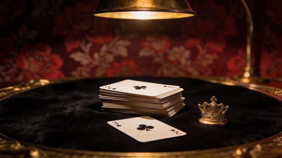 President on the W.F.A. deck, on black velvet under a brass lamp